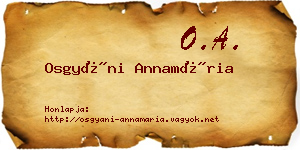 Osgyáni Annamária névjegykártya