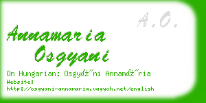 annamaria osgyani business card